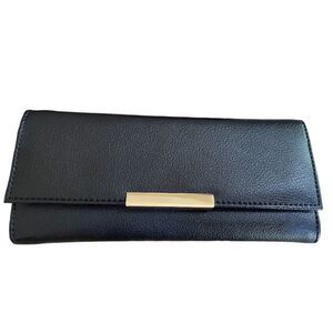 NWT R.h. Macy & Co. Black pebble Travel Jewelry Wallet Case 8.5" Vegan Leather